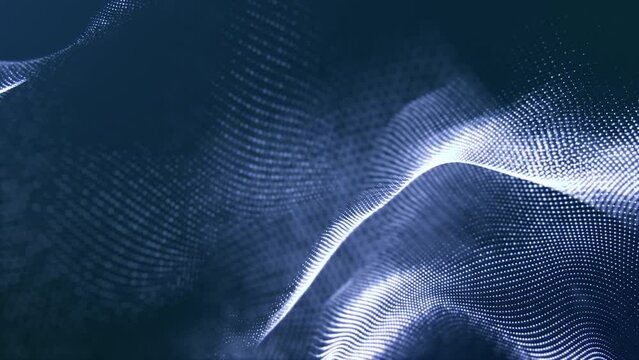 Seamless Loop Background with Abstract blue waves for your title presentations, 4K