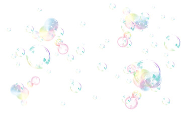 Bubbles Photoshop Overlays: Realistic Soap air bubbles Photo effect, Photo Overlays, png - obrazy, fototapety, plakaty
