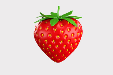 Strawberry isolated. Strawberries isolate. Whole strawberry on white. Strawberries isolate. Side view organic strawberries. Full depth of field. With clipping path. 3d render