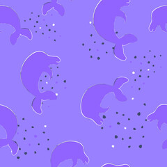 Baby seamless pattern with dolphin. Pattern for children with an animal.