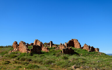 Vieja casa rural derruida en la provincia de Teruel. Aragón. España. Europa