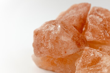pink salt on a white background