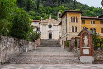 Fototapeta na wymiar View of the Carmini Church in Marostica, Vicenza, Veneto, Italy, Europe