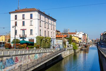 Milan Navigli Milano restaurant and bar district travel traveling holidays vacation town in Italy