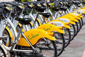 Youbike bicycle in the street of Taipei