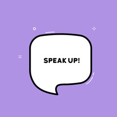 Speech bubble with speak up text. Boom retro comic style. Pop art style. Vector line icon for Business and Advertising