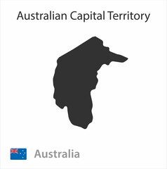 Map of Australian Capital Territory. Vector illustration.