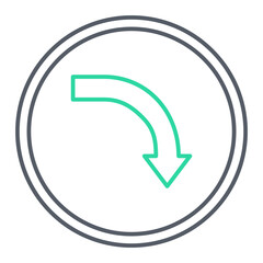 Curved Down Icon Design