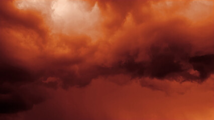 Dark massive red clouds - backdrop for war artworks - abstract 3D rendering