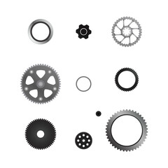 Realistic Bicycle Sprocket Composition