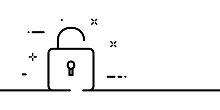 Lock line icon. Security, protection, personal information, data, password, protected. Privacy concept. One line style. Vector line icon for Business and Advertising