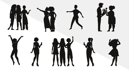 International women's day Silhouettes Vector