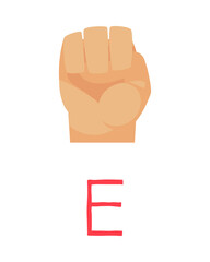 Deaf Alphabet E Composition