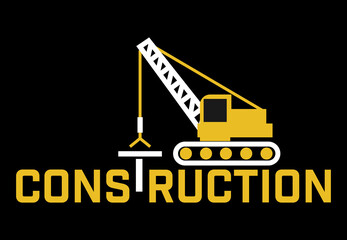 Business Logo construction, city building. business card design. vector design. Art & Illustration. Black. Yellow