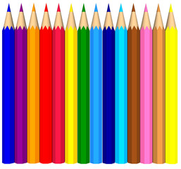 colourful line of pencil red green blue purple yellow
