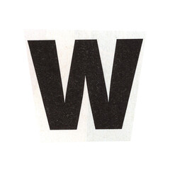  letter w magazine cut out font, ransom letter, isolated collage elements for text alphabet. hand...