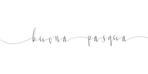 Buona Pasqua - Happy Easter in Italian handwritten lettering vector illustration