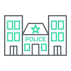 Police station Icon Design - obrazy, fototapety, plakaty