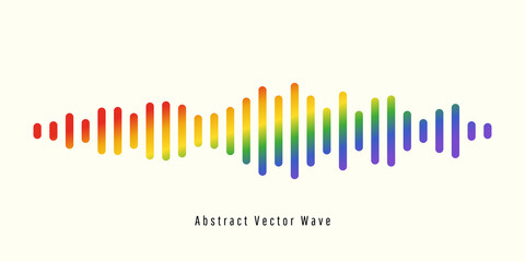 Colorful audio message wave or sound wave equalizer. Isolated background design musical sound wave. Vector illustration.