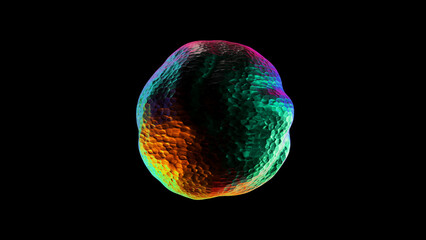 Dark Metallic Sphere Scene with colorful reflections.
