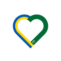 unity concept. heart ribbon icon of ukraine and saudi arabia flags. vector illustration isolated on white background