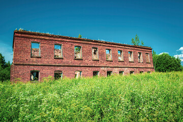 landscape, an old abandoned orthodox church