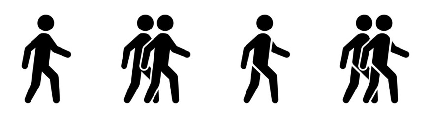 Walking man vector icon. People walk sign icon, vector illustration.