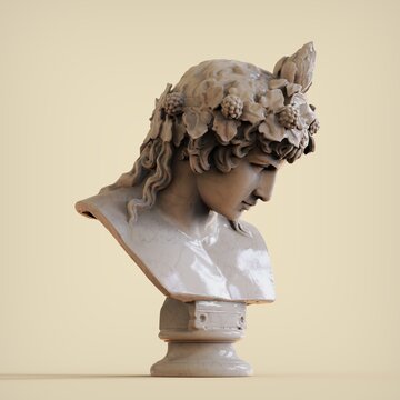 Marble Bust of the Braschi Antinous. Ancient statue Antinous head