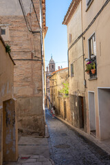 Fototapeta na wymiar Tarazona, Zaragoza, Aragon, Spain, 05 18 2022:Stroll through the streets of the Jewish quarter, Tarazona, Spain