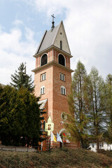 SKOMIELNA BIALA, POLAND - MAY 04, 2022: A church in Skomielna Biala, Poland.
