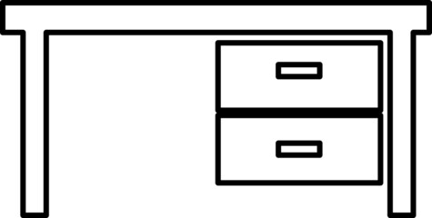 Flat Table Icon Design Illustration line art on white background..eps