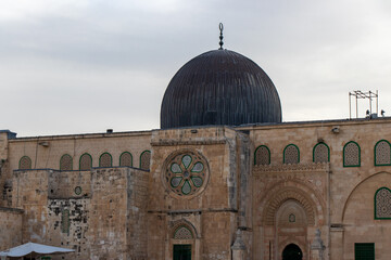 Al-Aqsa Mosque on the Temple Mount in Jerusalem. The most known mosque in the world.