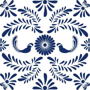 mexican talavera mosaic illustration in vector format
