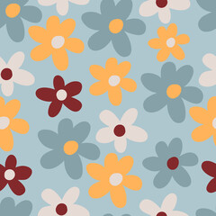 Baby seamless pattern with flowers.