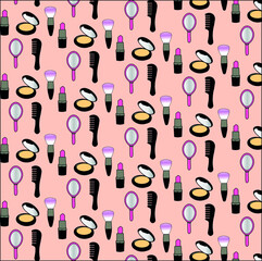 seamless pattern with makeup