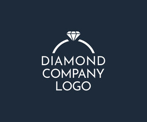 Diamond Logo Design Template. Diamond Ring Logo Template.