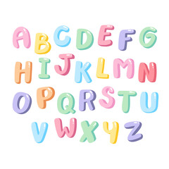 Hand drawn cute english alphabet letter for greeting card decoration, Doodle letters, vector illustration
