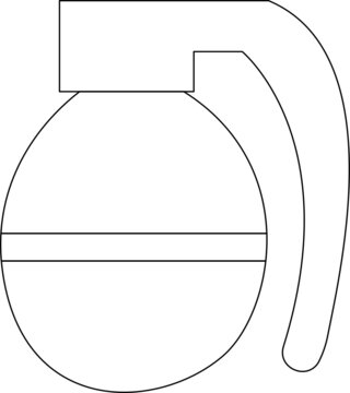black and white grenade outline clip art preview