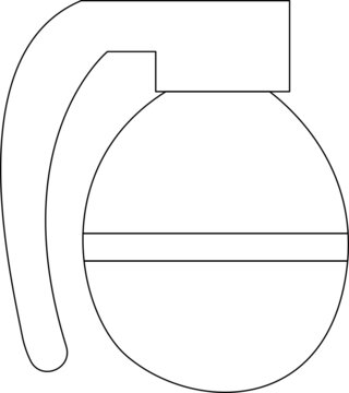 black and white grenade outline clip art preview