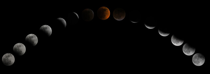 Lunar Eclipse Arc Time-lapse May 15th, 2022 - obrazy, fototapety, plakaty