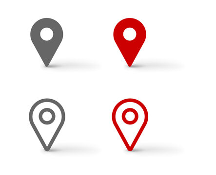 Location symbols. Map pin icon. Vector illustration.