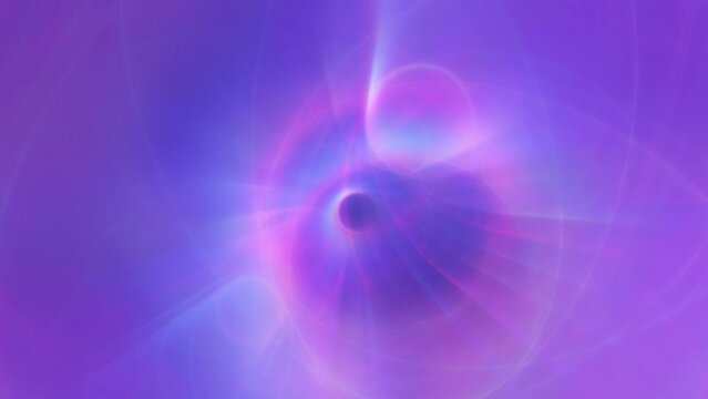 Abstract rotating lens flare with pink blue and violet rainbow colored prism sun rays. Concept 3D animation loop background in Spring mood for solar energy product showcase with pack shot copy space. 