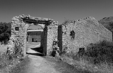 The Ghost village of old Perithia on Corfu Island Greece 
