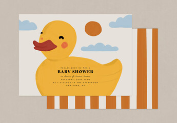 Baby Shower Invitation Layout with Duck