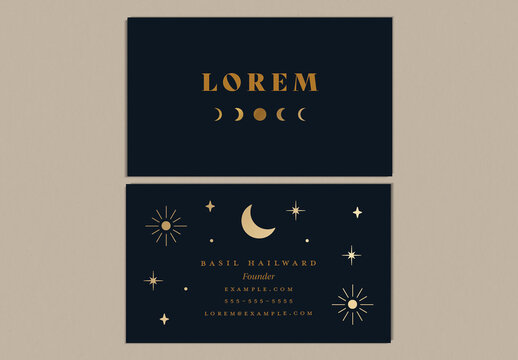 Starry Business Card Layout with Front and Back
