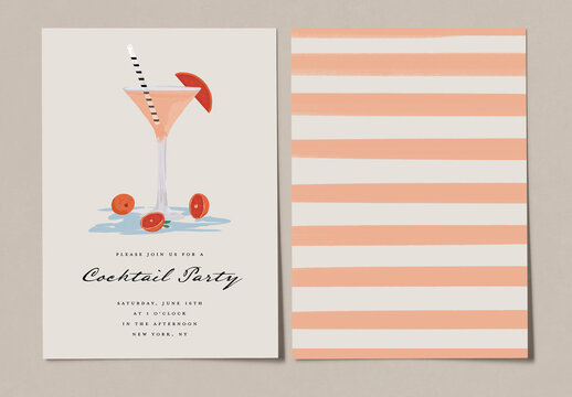 Festive Cocktail Party Invitation Layout