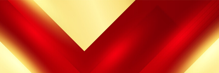 Abstract red background banner with golden lines. Luxurious red abstract overlap background. Abstract wavy luxury red and gold background. Modern template deluxe design. Vector illustration