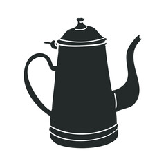 Tea Pot Icon Silhouette Illustration. Hot Drink Vector Graphic Pictogram Symbol Clip Art. Doodle Sketch Black Sign.