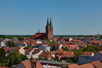 View of St. Marien in Stendal - seen from the medieval city gate Uenglinger Tor. 