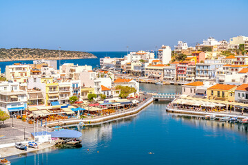 Hafen von Agios Nikolaos, Insel Kreta, Griechenland 